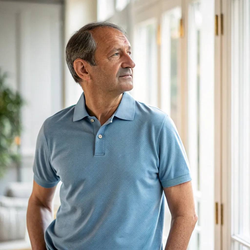 Middle-aged man in a polo shirt